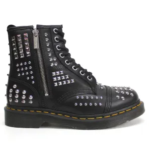 Dr. Martens 1460 Studded Zip Atlas Leather Unisex Ankle Biker Boots