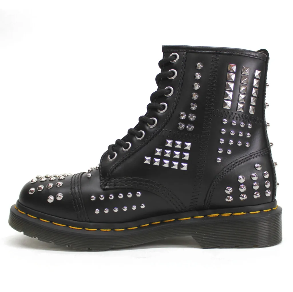 Dr. Martens 1460 Studded Zip Atlas Leather Unisex Ankle Biker Boots
