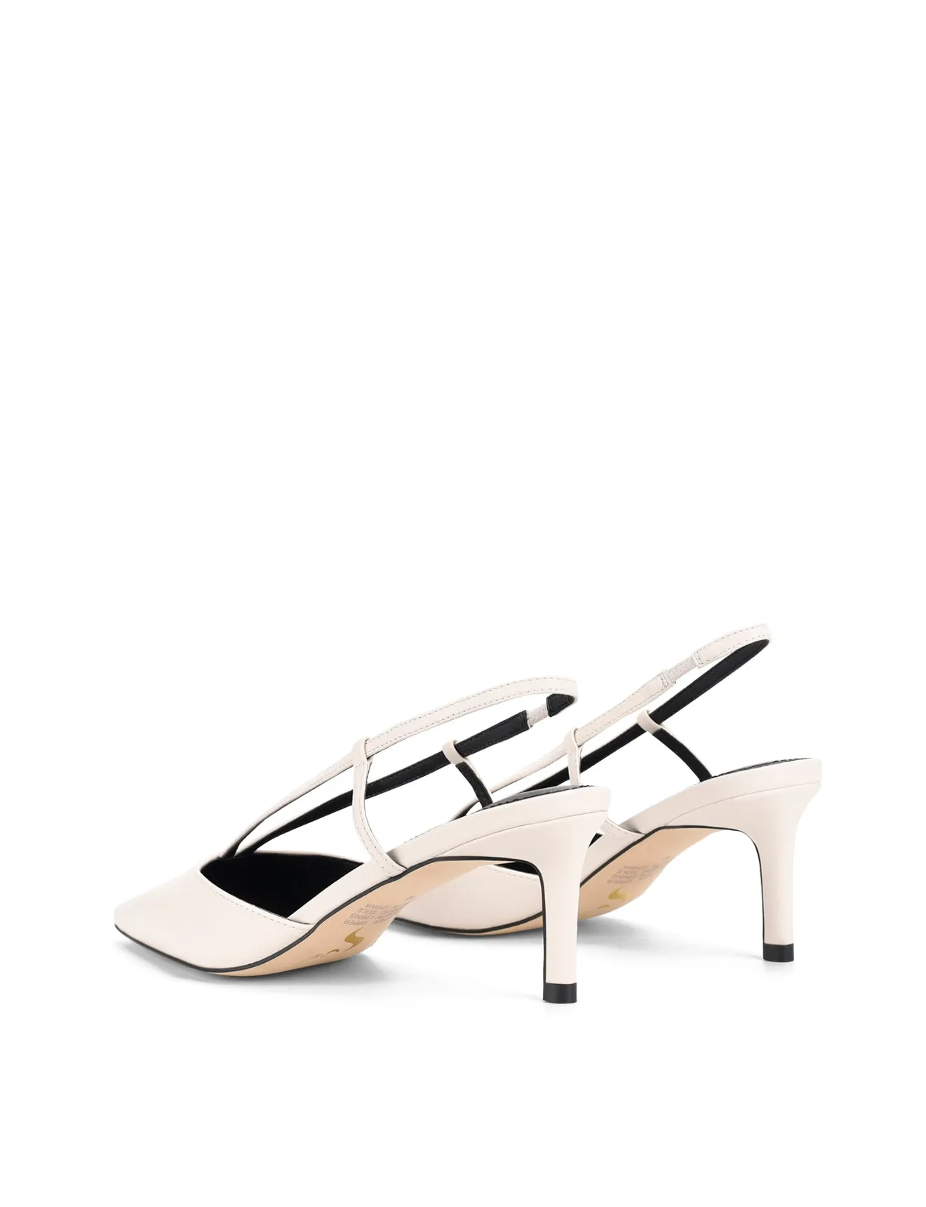 Dreamer Slingback Kitten Heels - Chalk White Leather