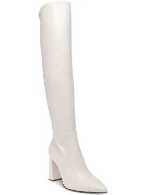 EILEENE Womens Faux Leather Pointed Toe Knee-High Boots