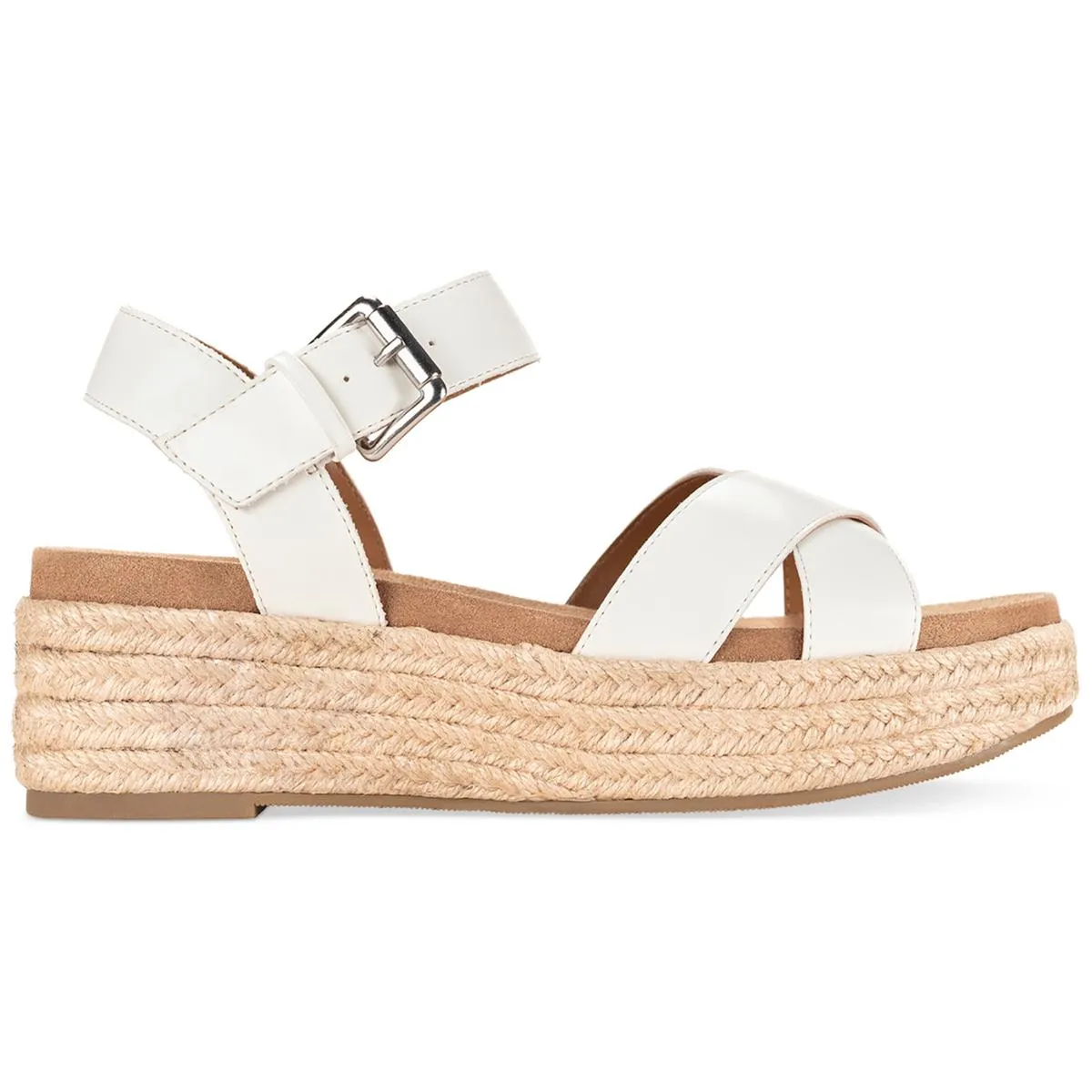 Emberr Womens Faux Leather Slingback Flatform Sandals