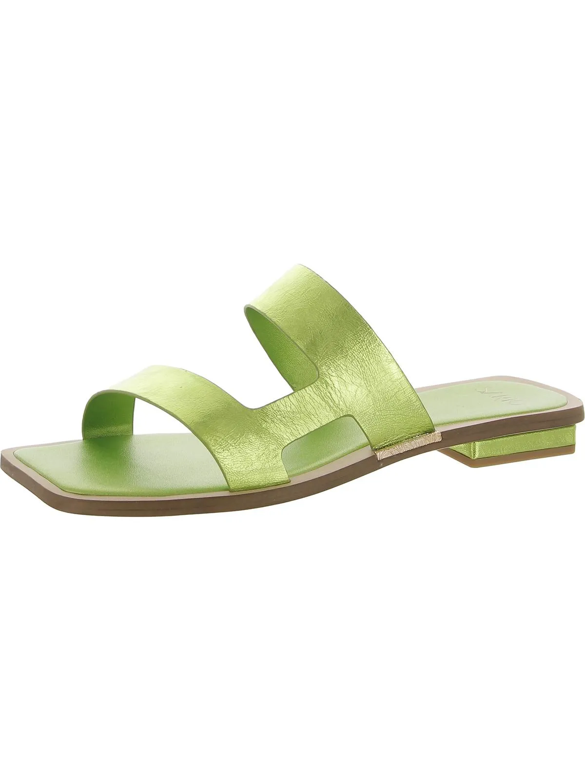 Emily  Womens Leather Open Toe Slide Sandals