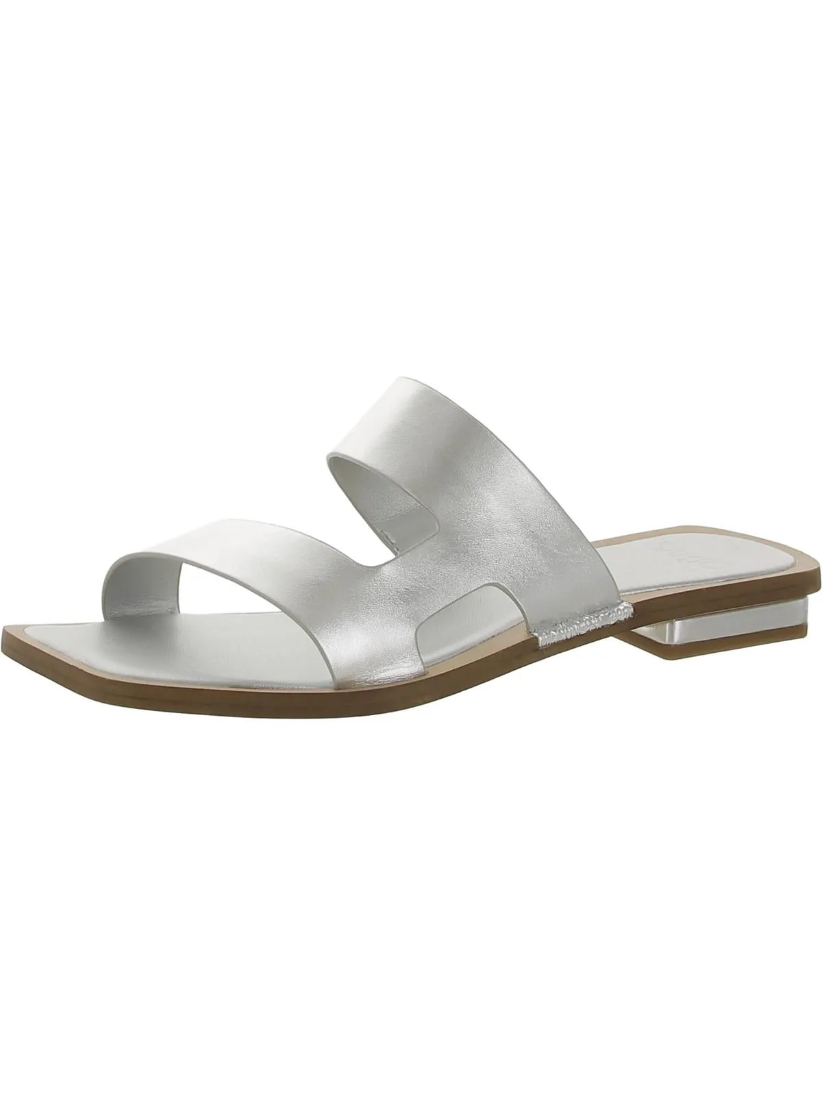 Emily  Womens Leather Open Toe Slide Sandals