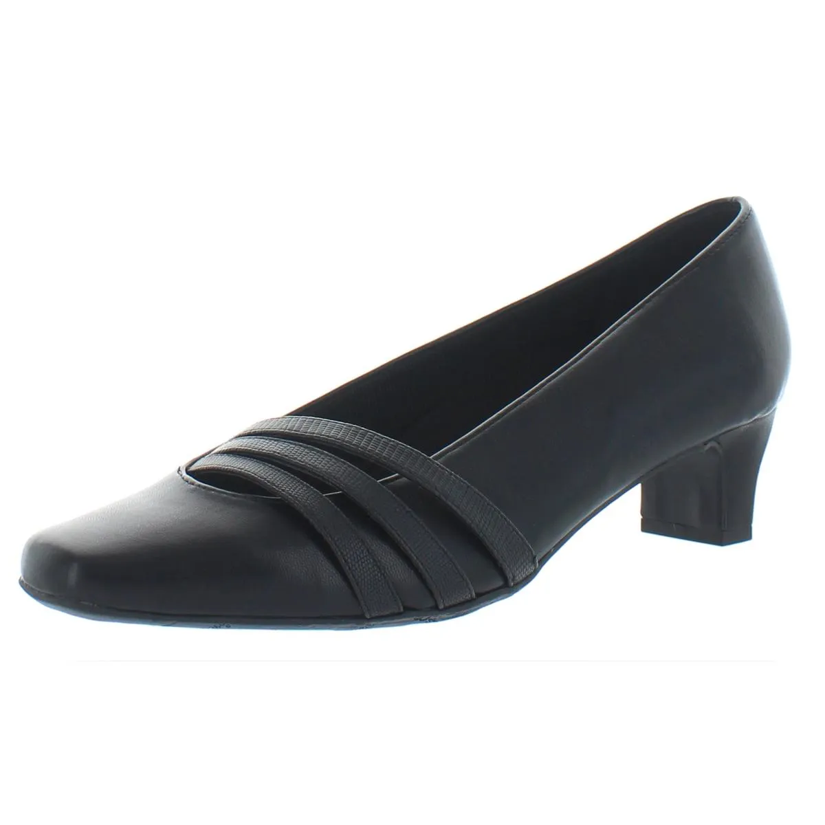 Entice Womens Faux Leather Square Toe Dress Pumps