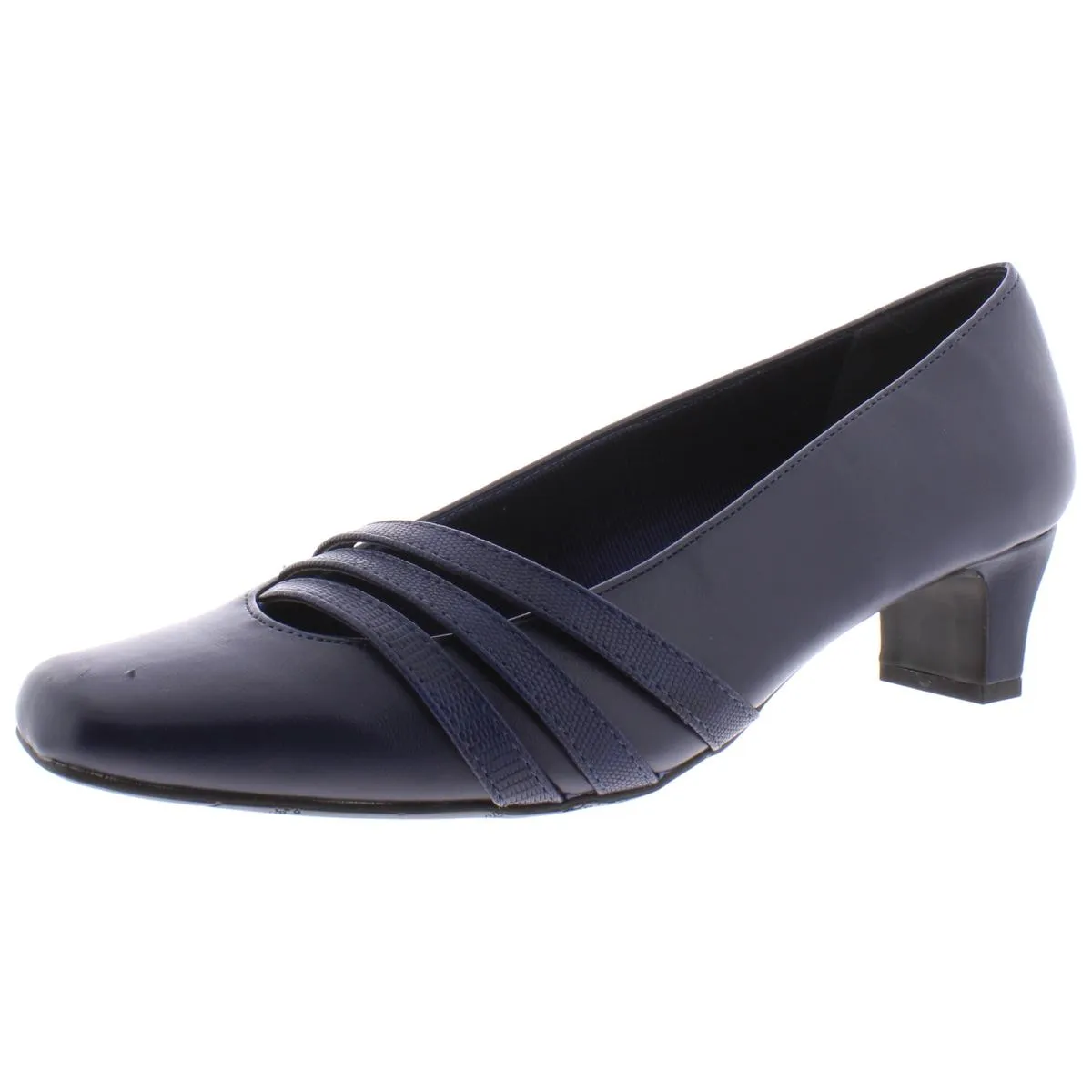 Entice Womens Faux Leather Square Toe Dress Pumps