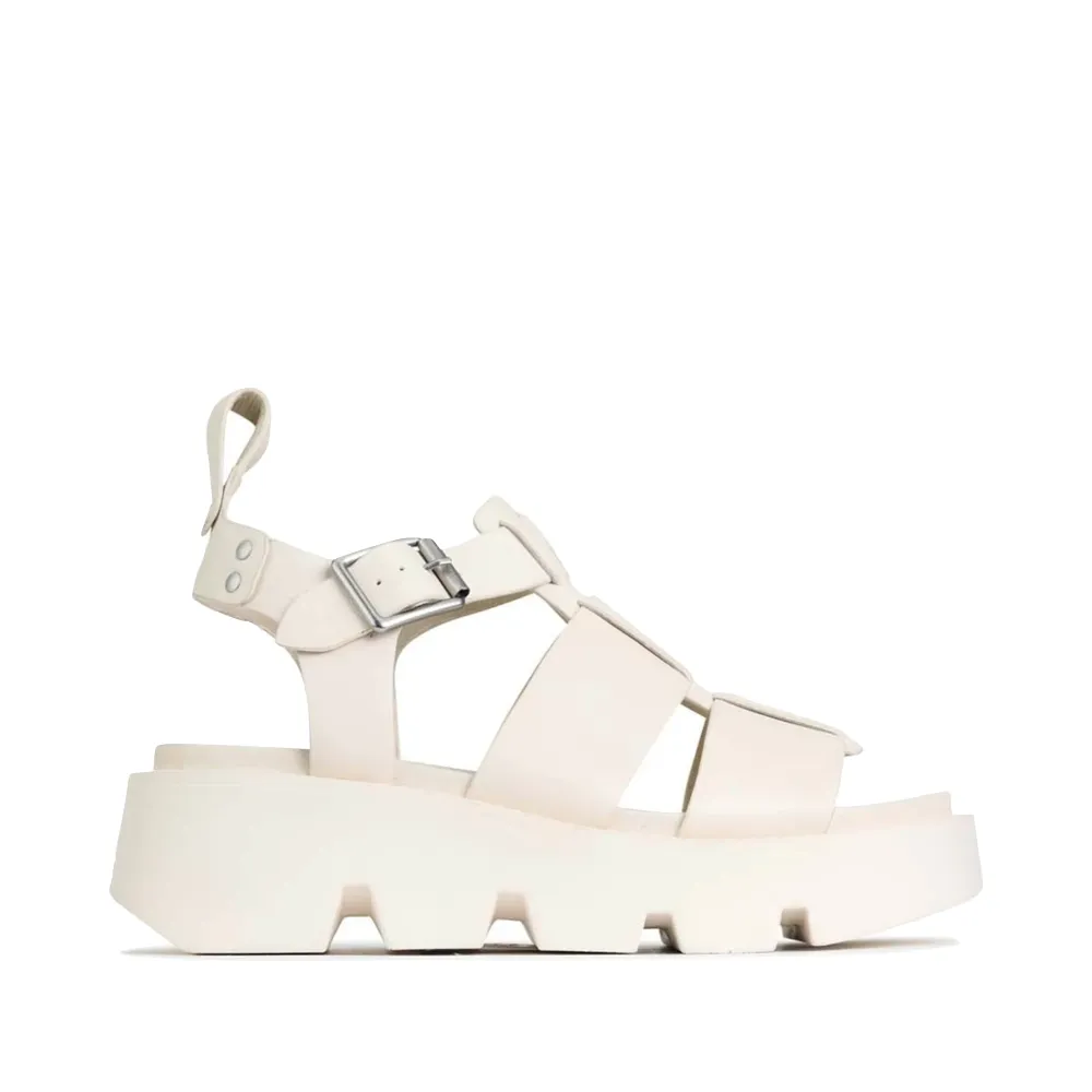EOS Women's Kailan Leather Fisherman Platform Sandal in Bone