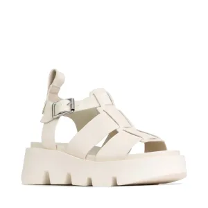 EOS Women's Kailan Leather Fisherman Platform Sandal in Bone