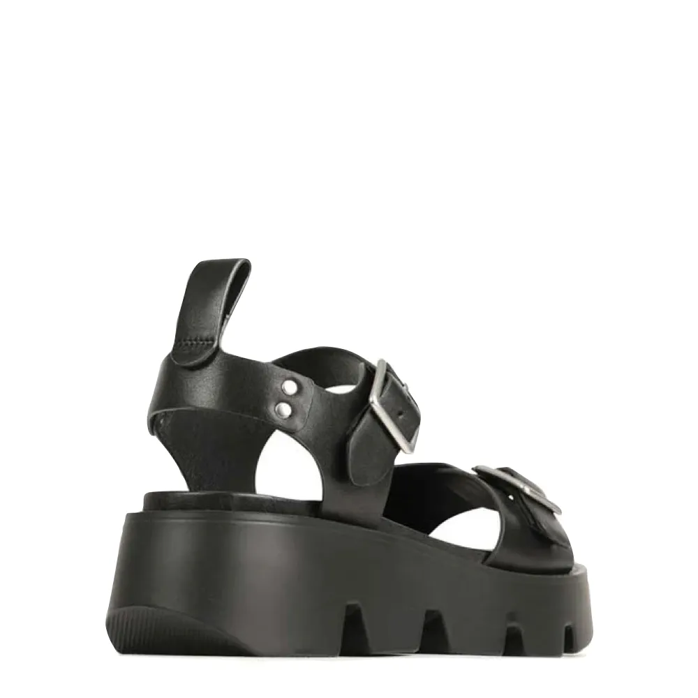EOS Women's Kaira Leather Platform Sandals in Black
