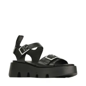 EOS Women's Kaira Leather Platform Sandals in Black