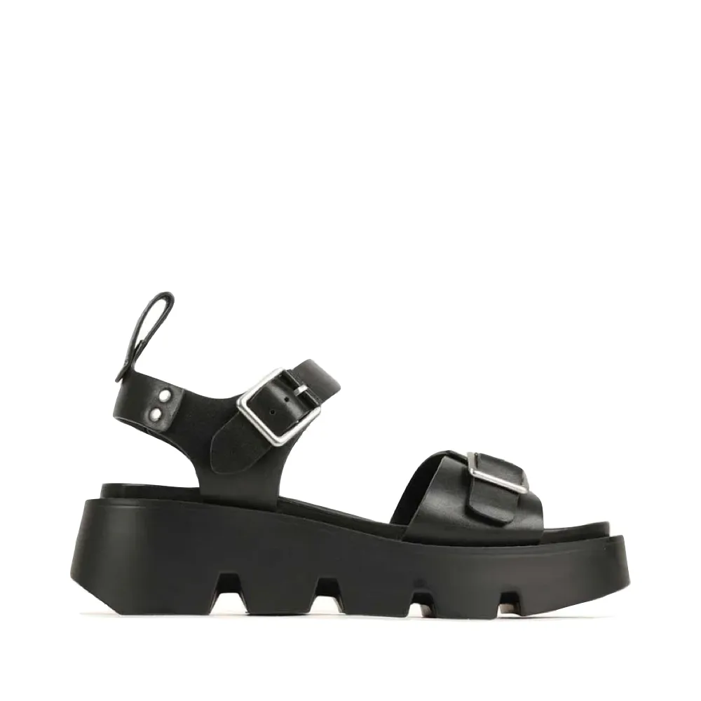 EOS Women's Kaira Leather Platform Sandals in Black