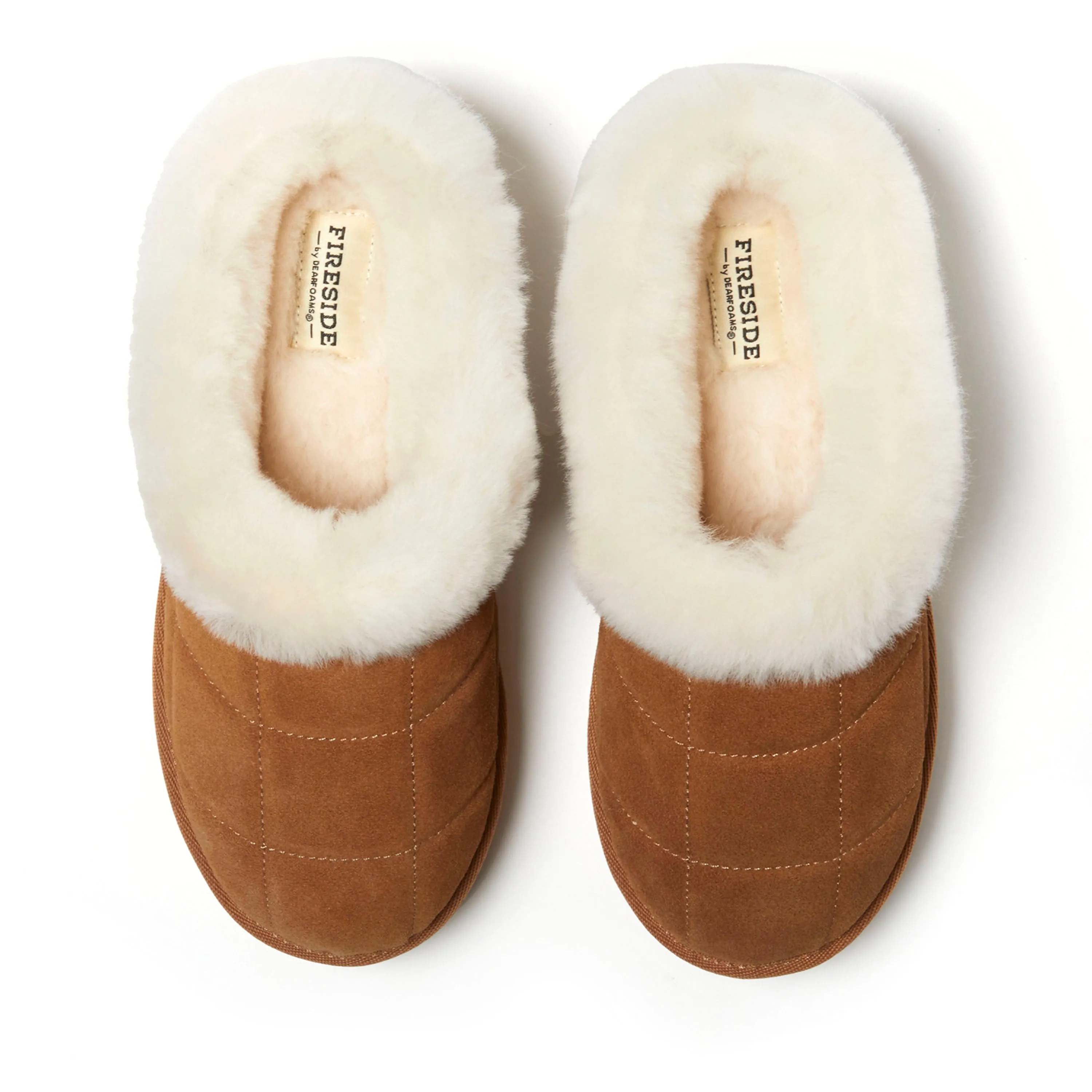 Fireside by Dearfoams Women's Bendigo Genuine Shearling Quilted Platform Clog