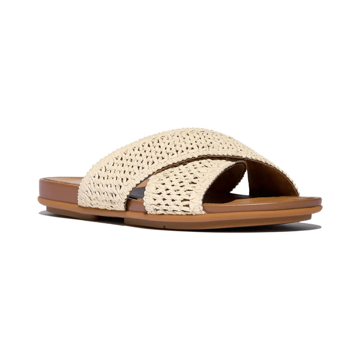 FitFlop Women's Gracie Woven Cross Deep Tan/Ivory