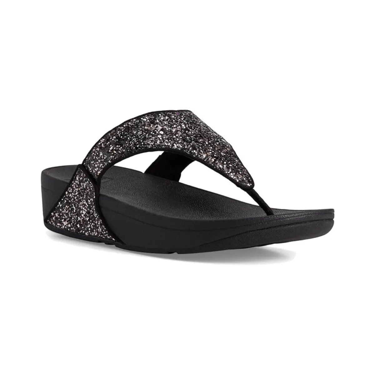 FitFlop Women's Lulu Glitter Toe-Post Black Multi