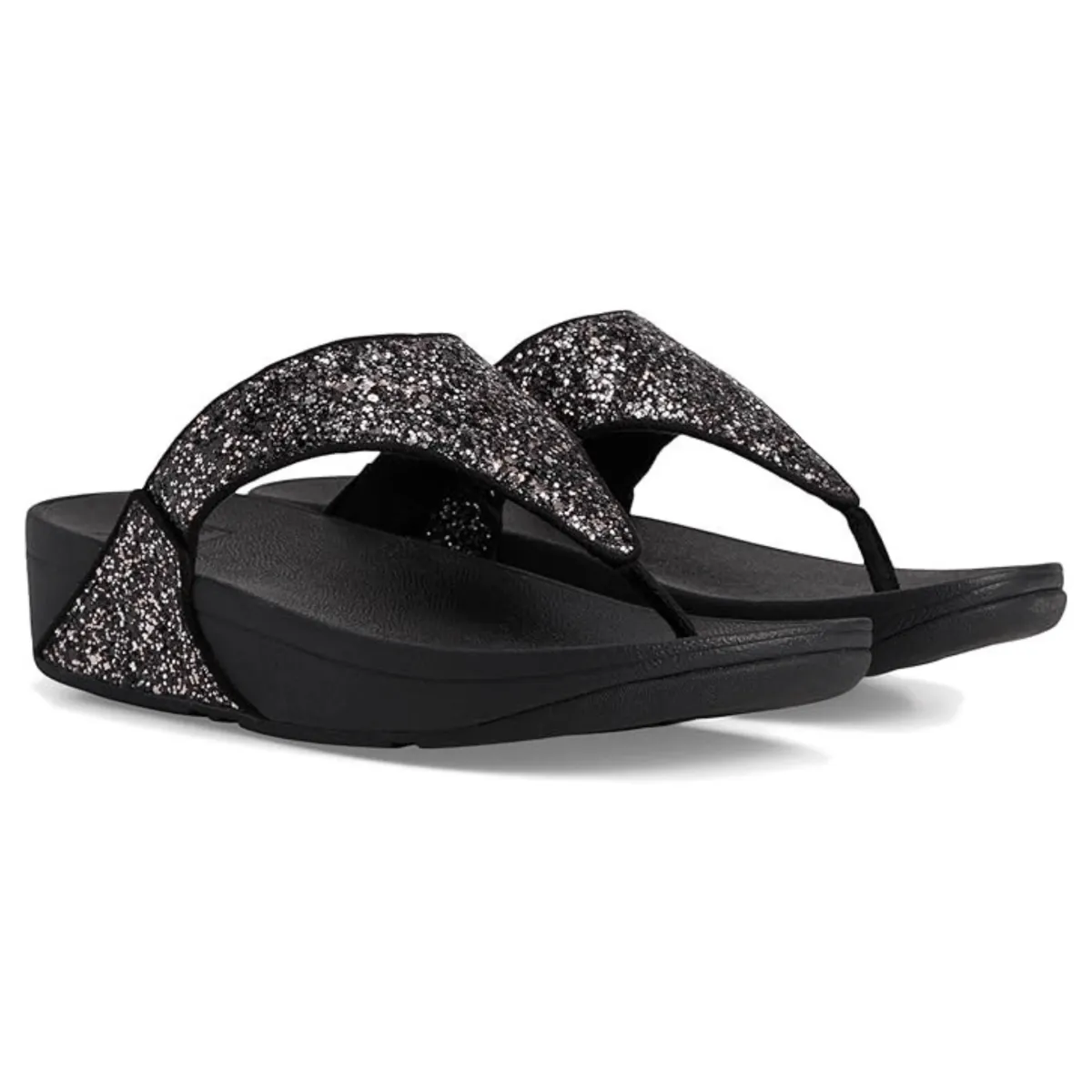 FitFlop Women's Lulu Glitter Toe-Post Black Multi