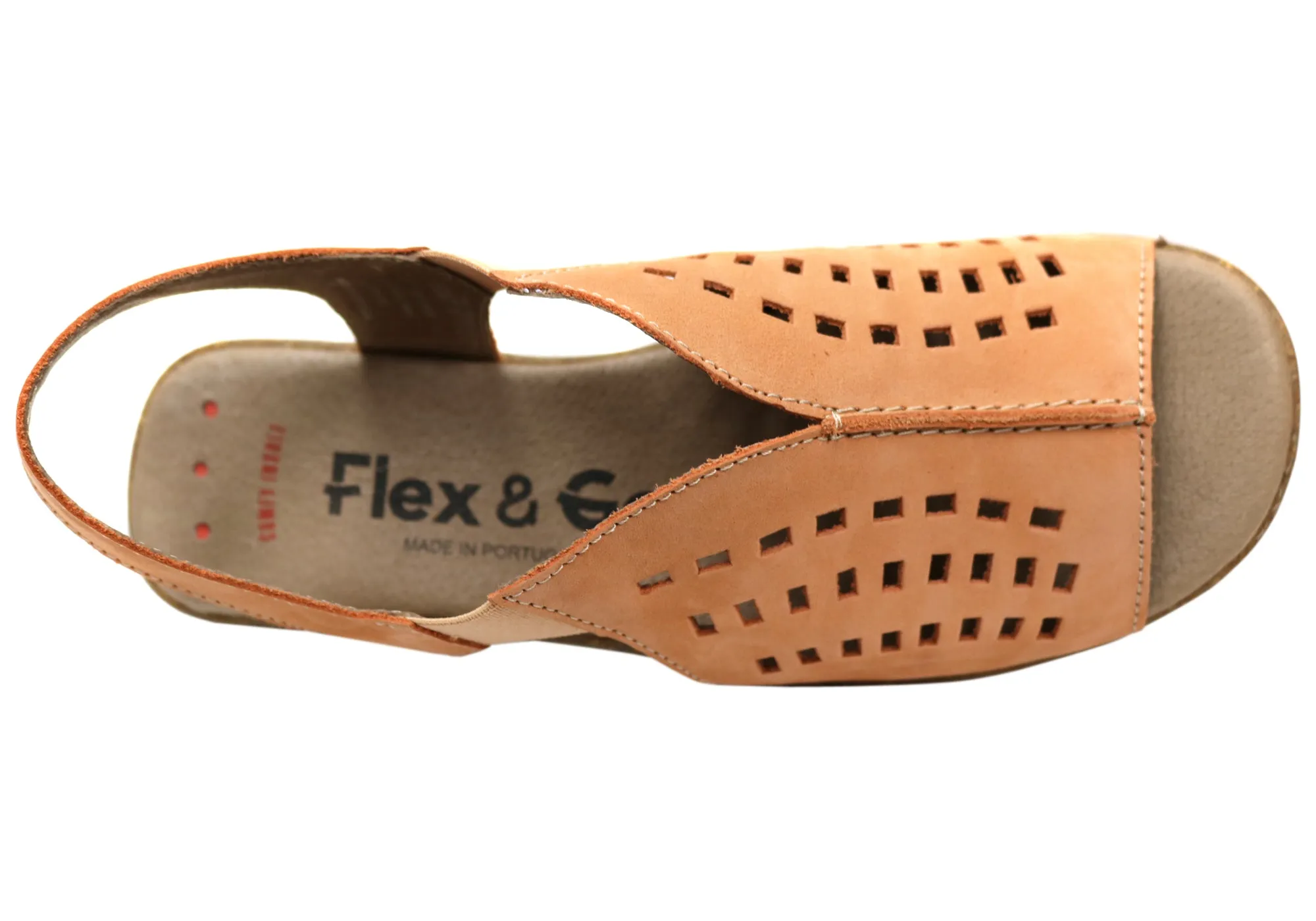 Flex & Go Rochela Womens Comfortable Leather Sandals Made In Portugal Flex & Go Shoes
