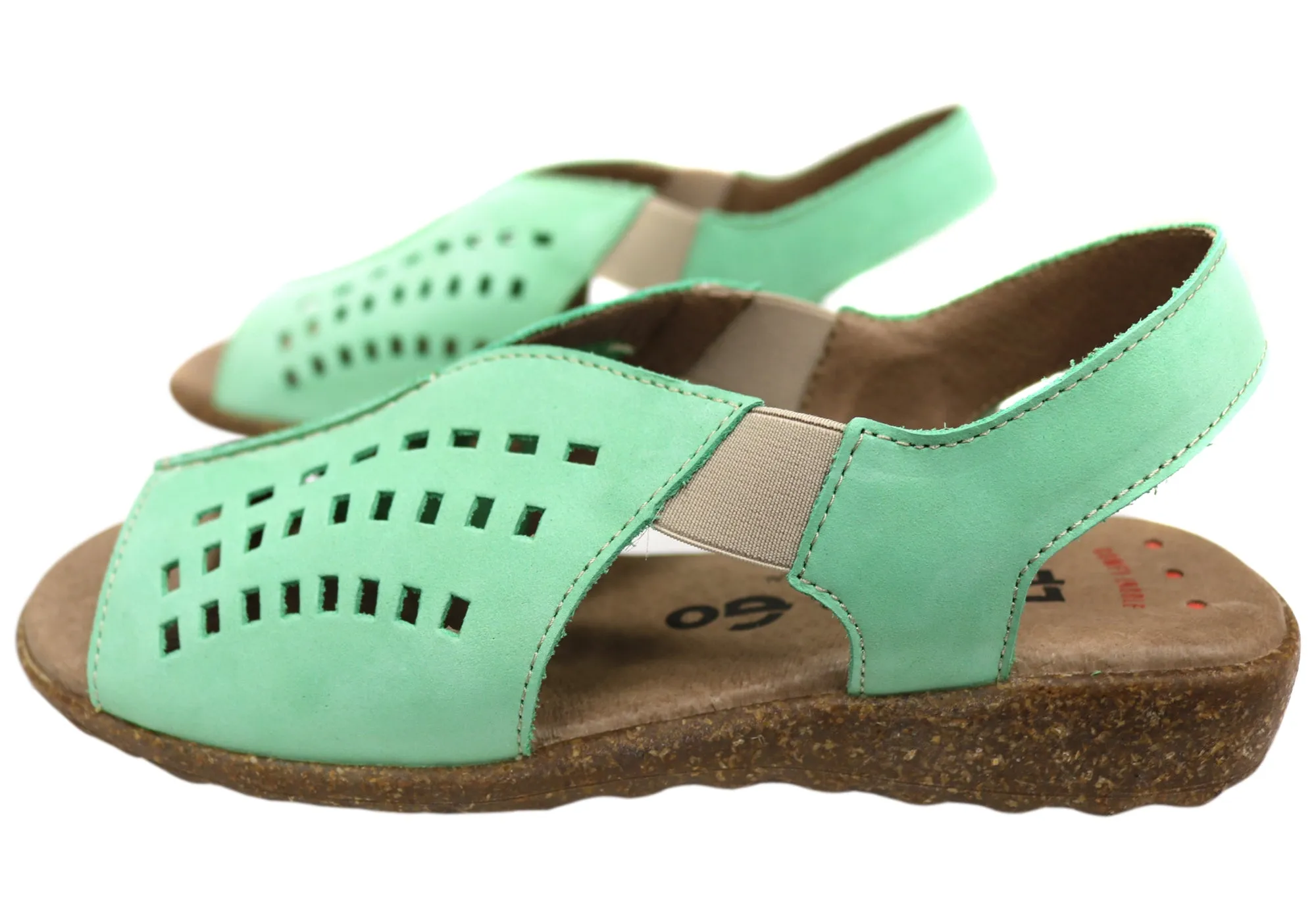 Flex & Go Rochela Womens Comfortable Leather Sandals Made In Portugal Flex & Go Shoes