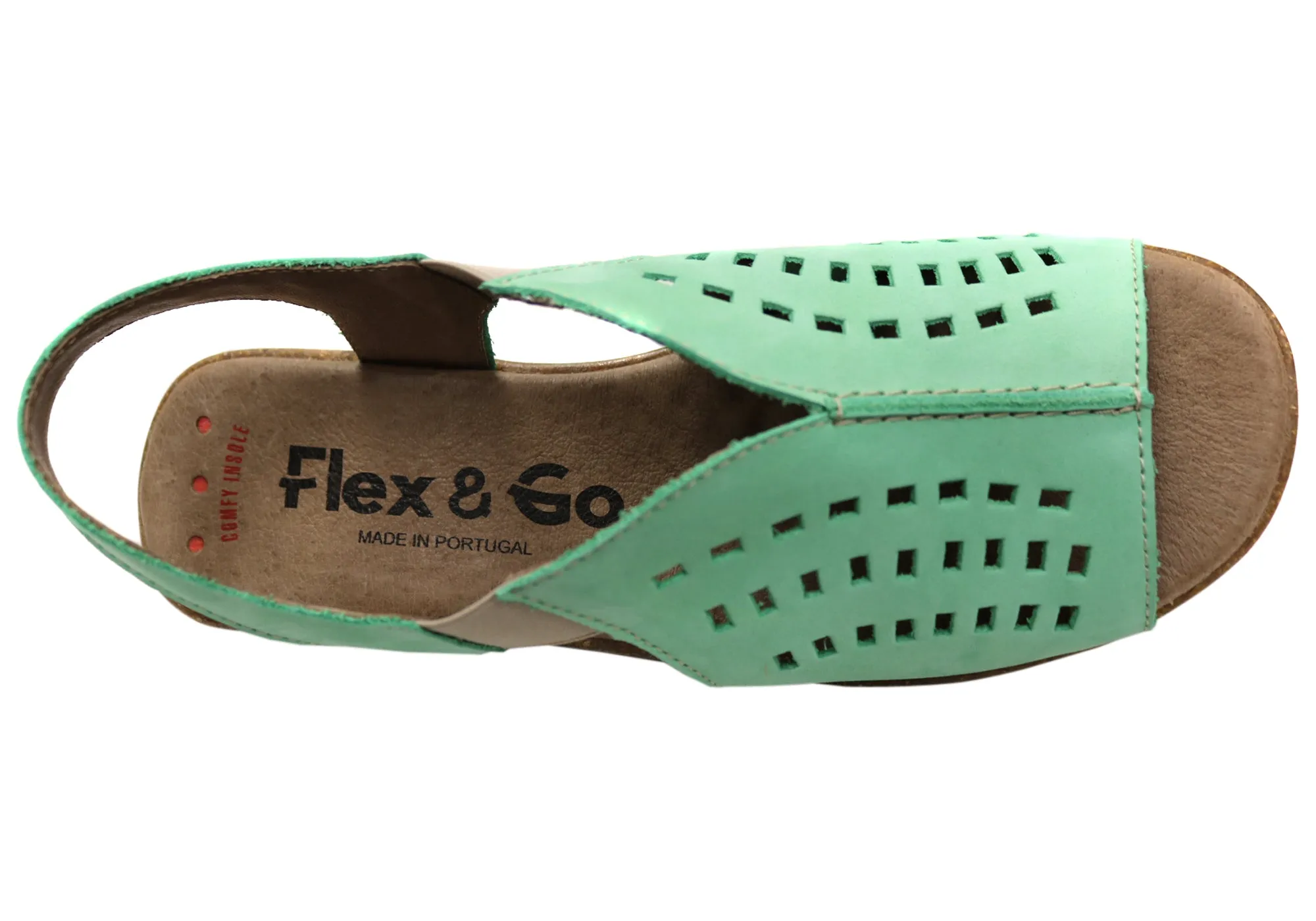 Flex & Go Rochela Womens Comfortable Leather Sandals Made In Portugal Flex & Go Shoes