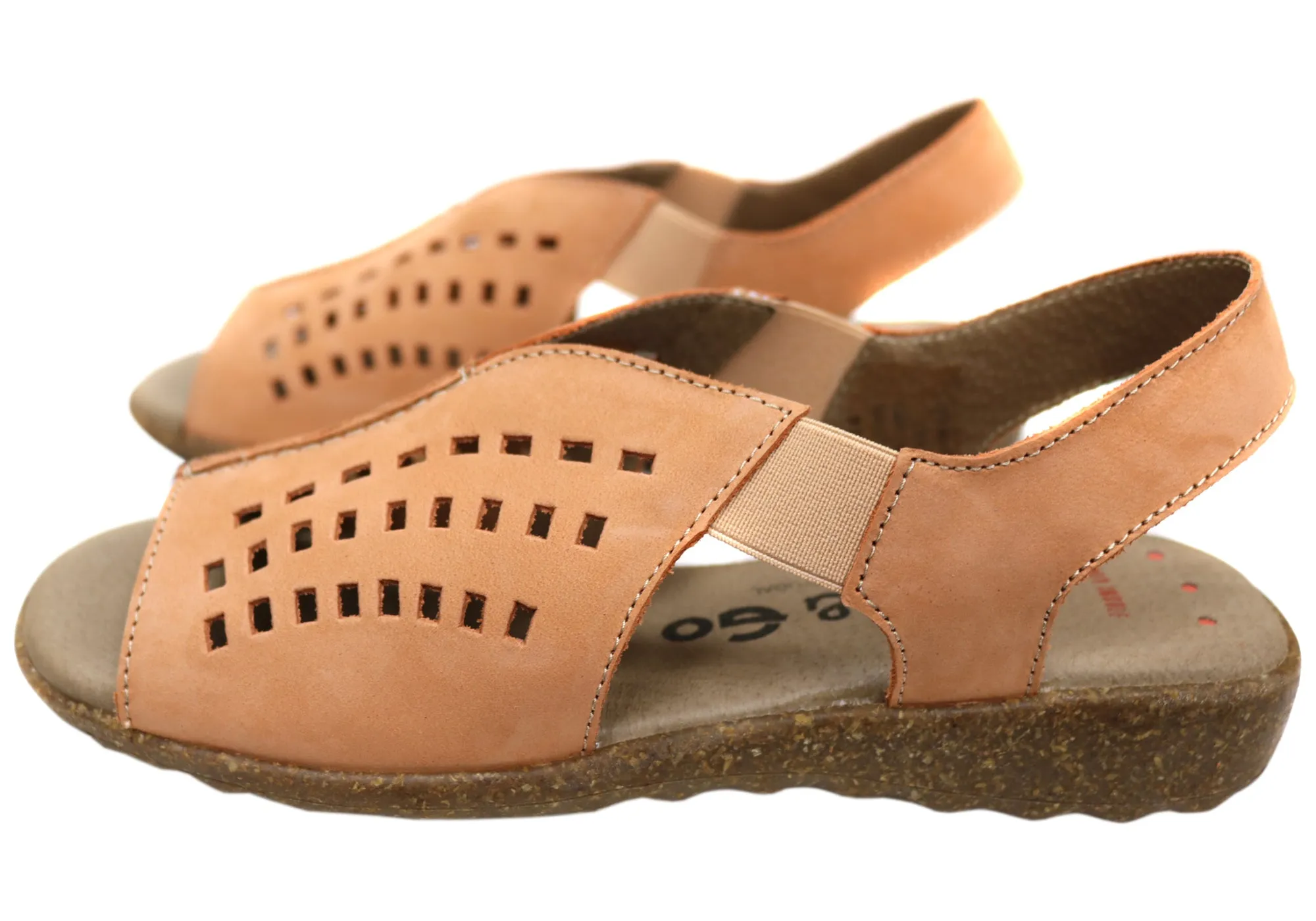 Flex & Go Rochela Womens Comfortable Leather Sandals Made In Portugal Flex & Go Shoes