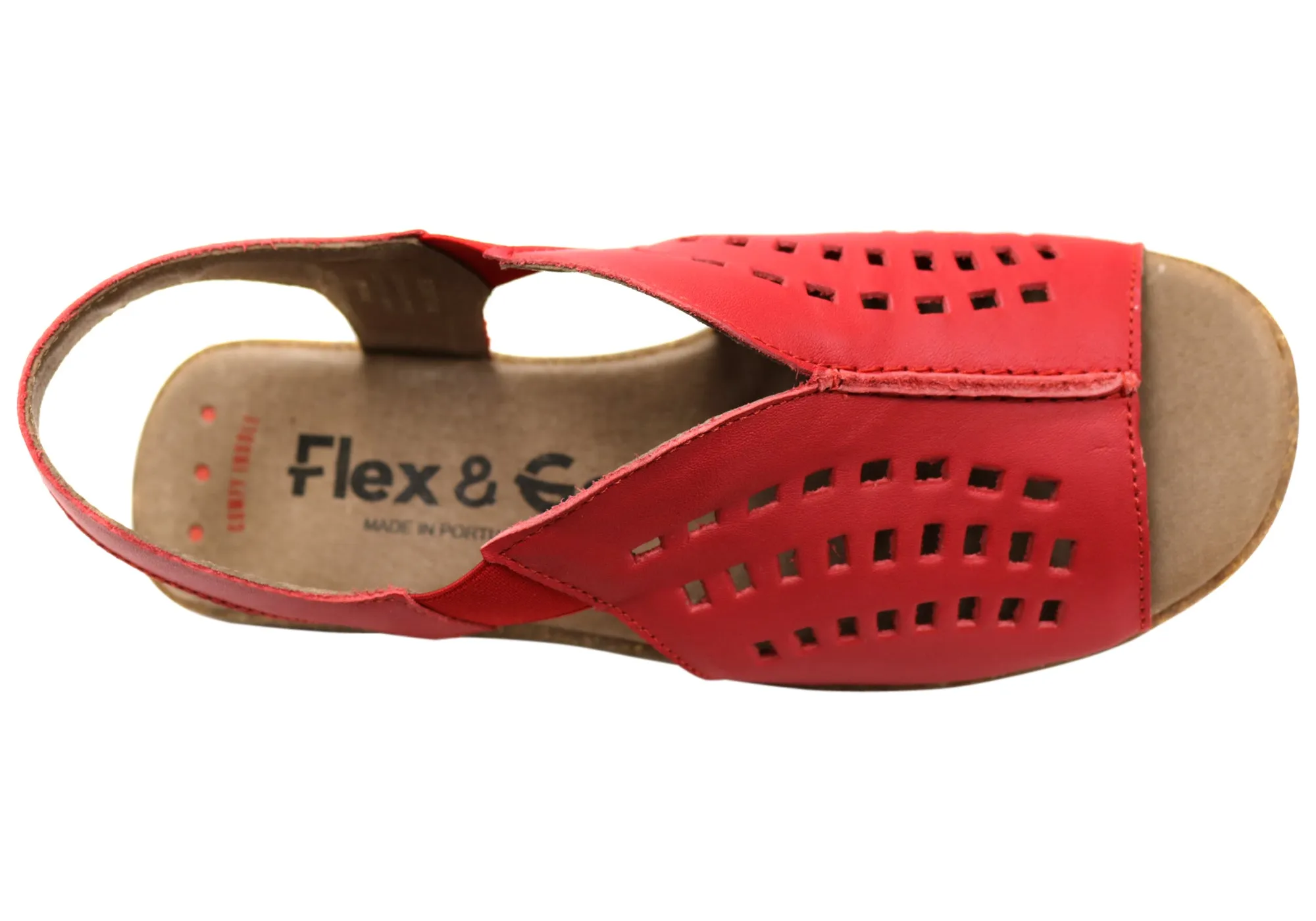 Flex & Go Rochela Womens Comfortable Leather Sandals Made In Portugal Flex & Go Shoes