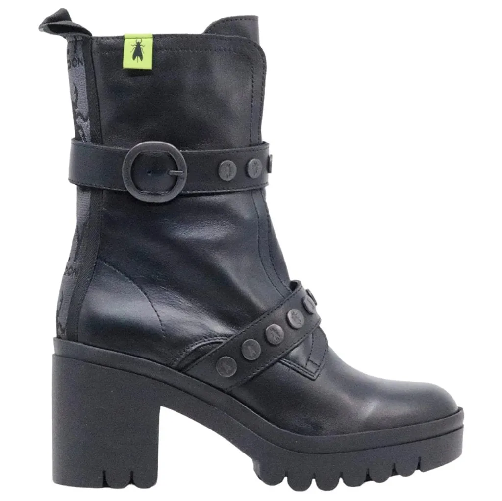Fly London Tama888Fly Leather Women's Block Heel Zip Up Ankle Boots