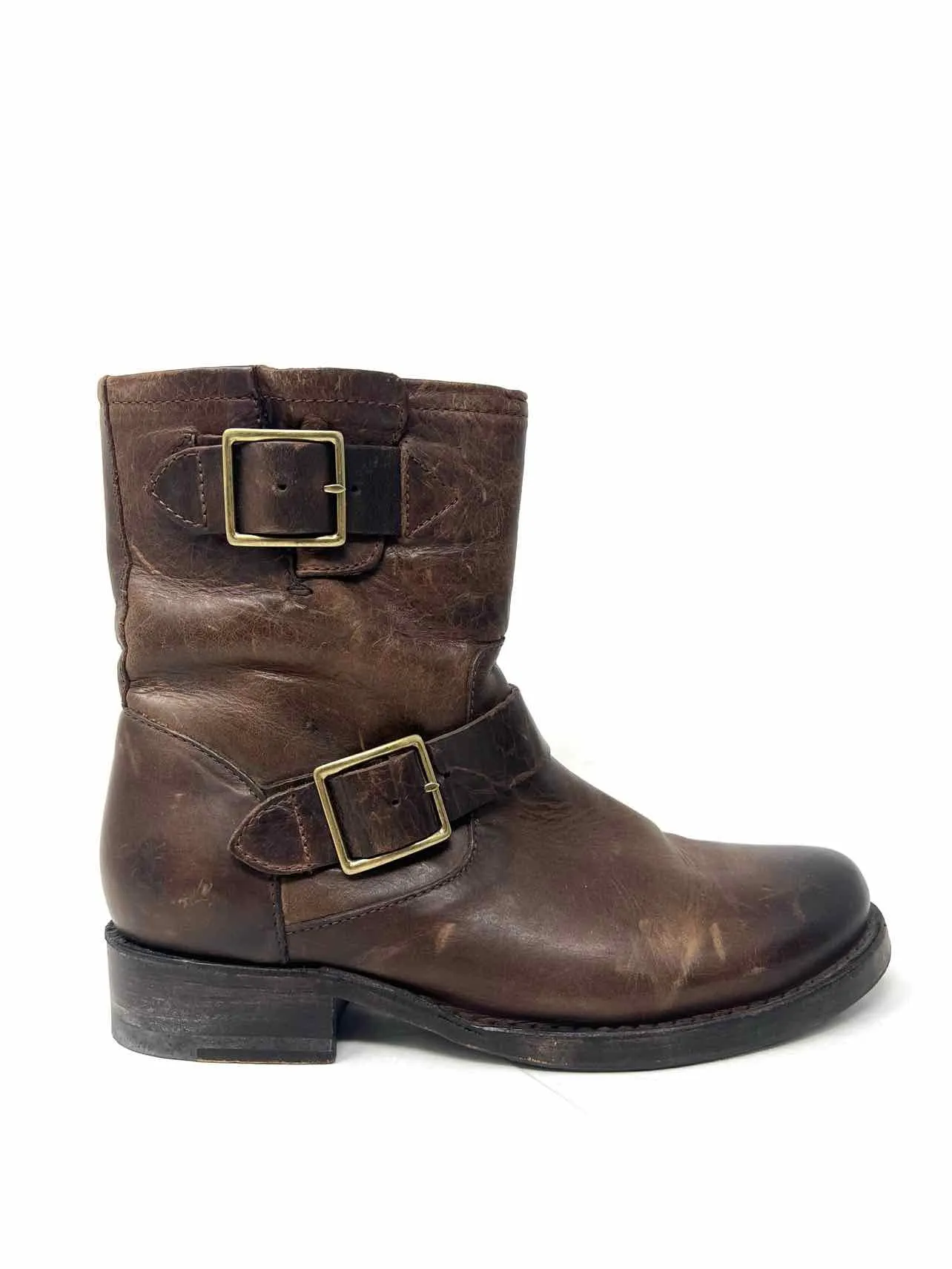 Frye Size 6.5 Brown Buckle(s) Leather Shoes Boots