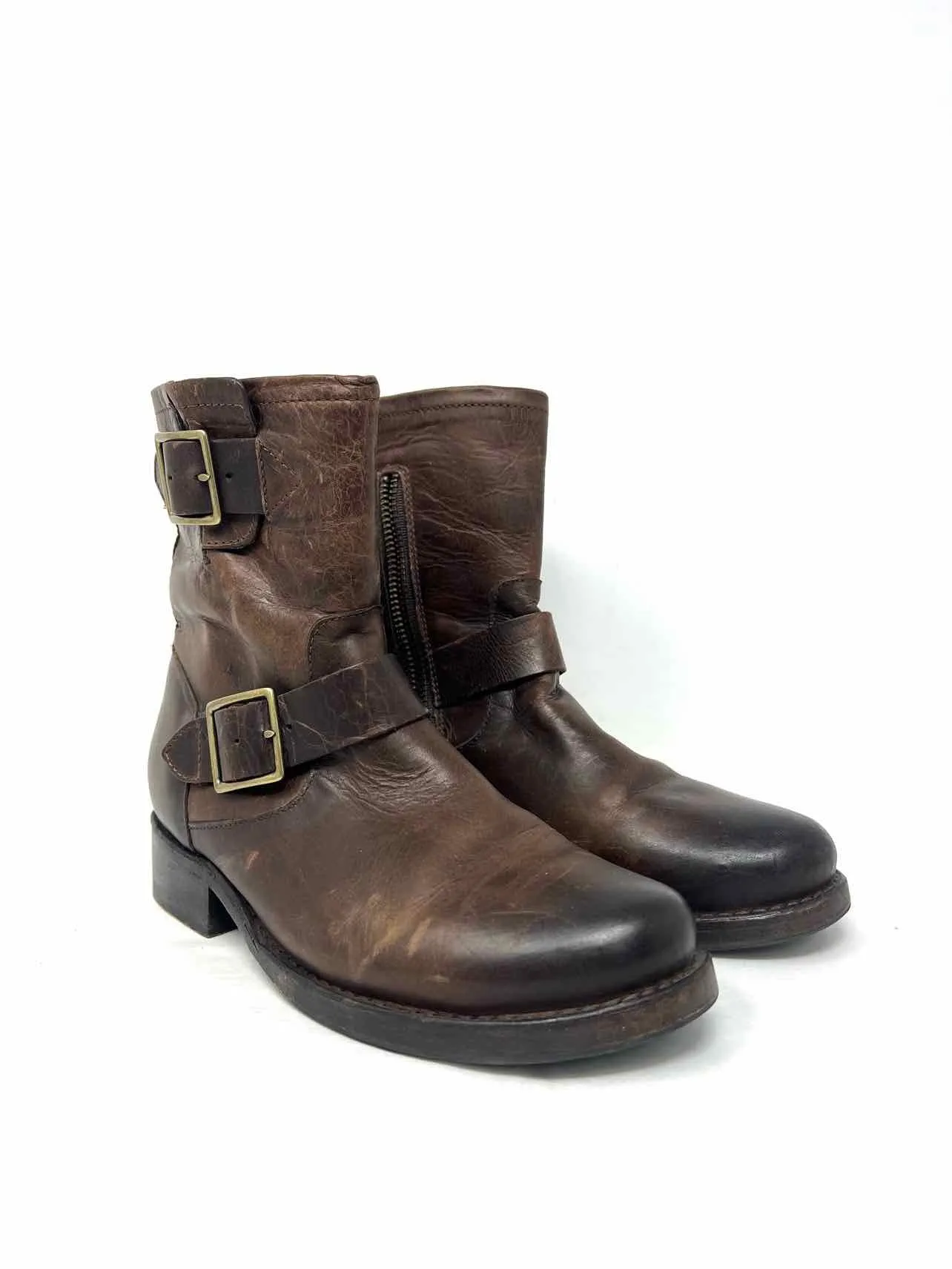 Frye Size 6.5 Brown Buckle(s) Leather Shoes Boots