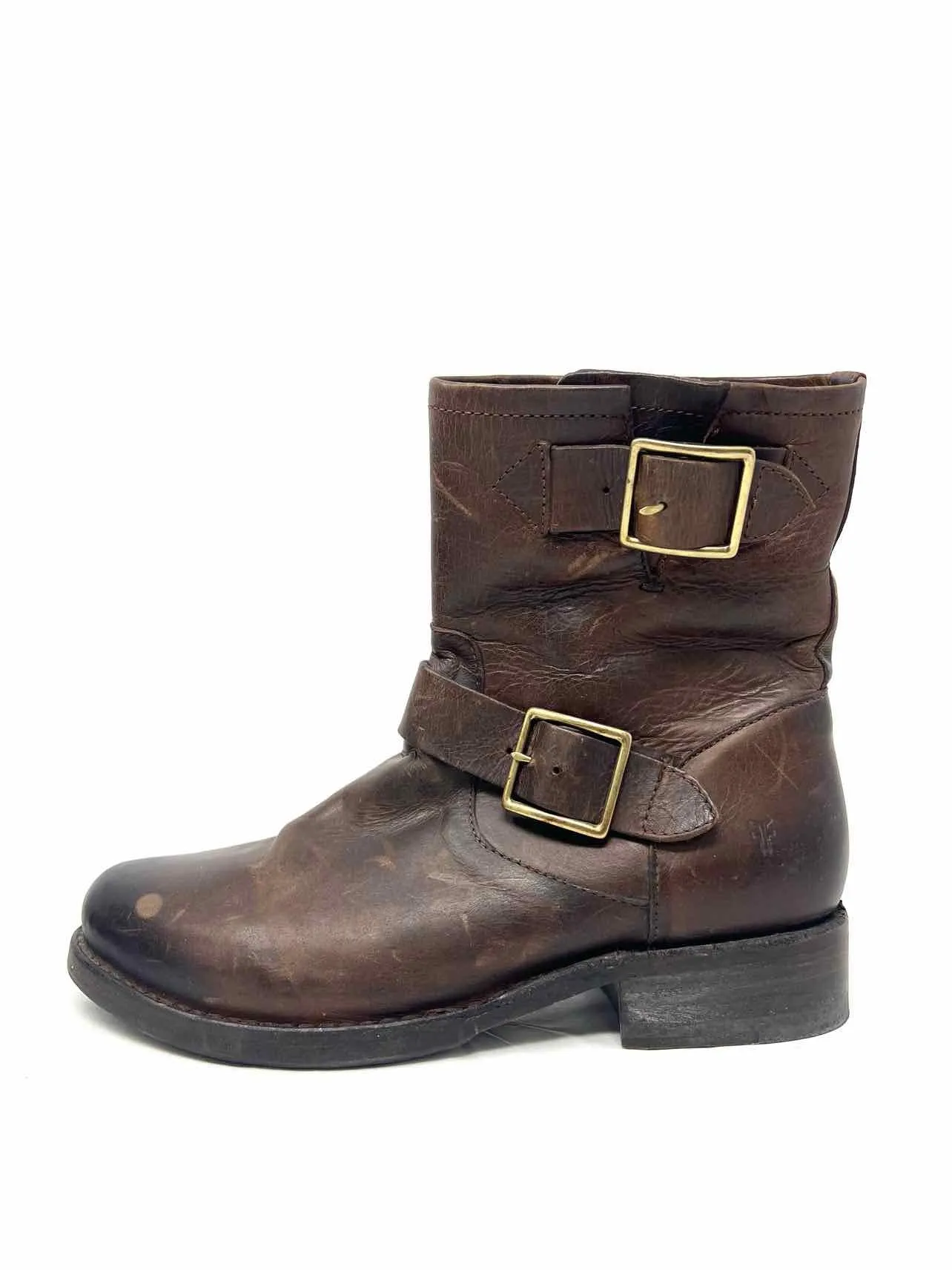 Frye Size 6.5 Brown Buckle(s) Leather Shoes Boots