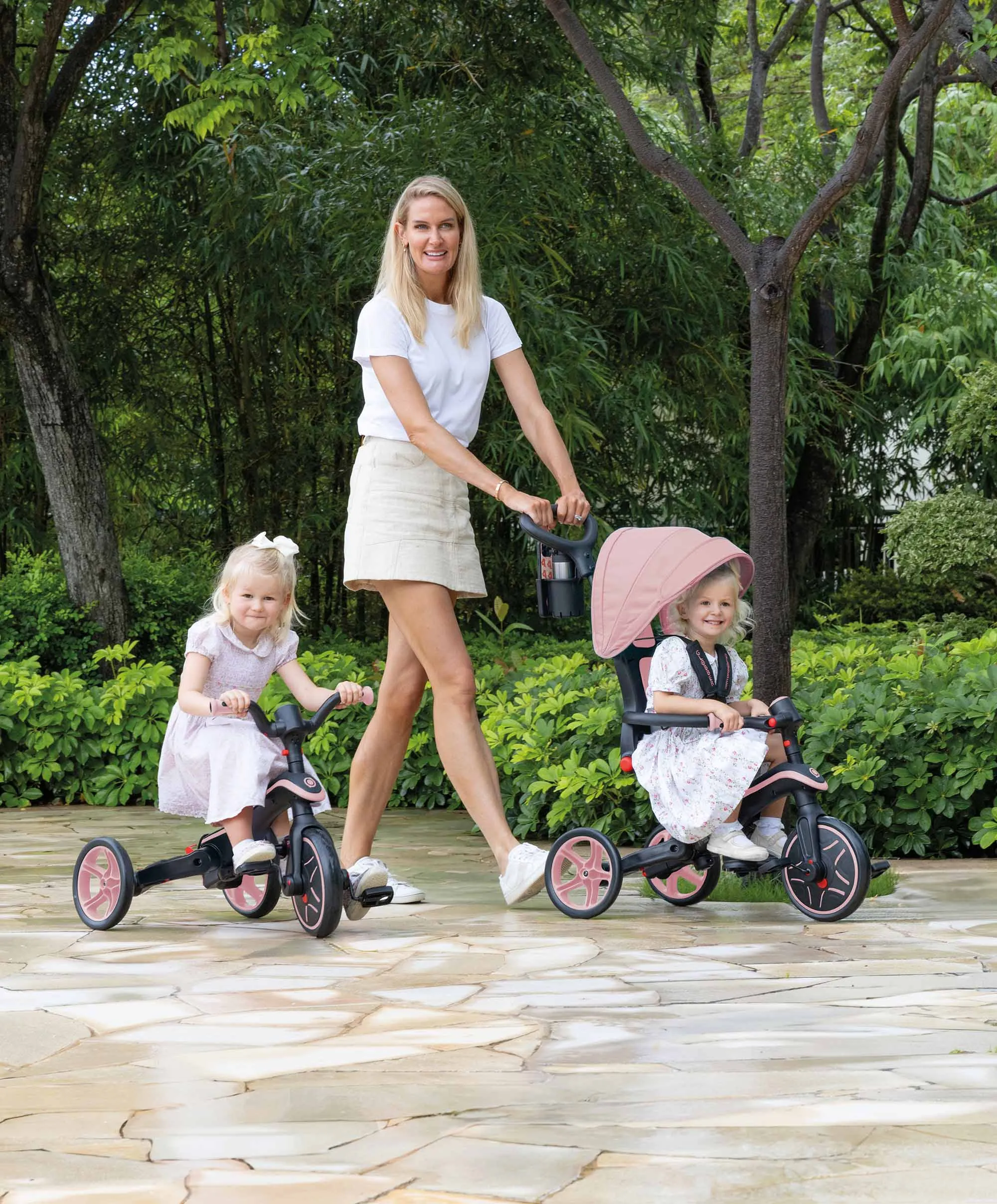 Globber Explorer Foldable 4-in-1 Trike - Pastel Pink Babykids Globber