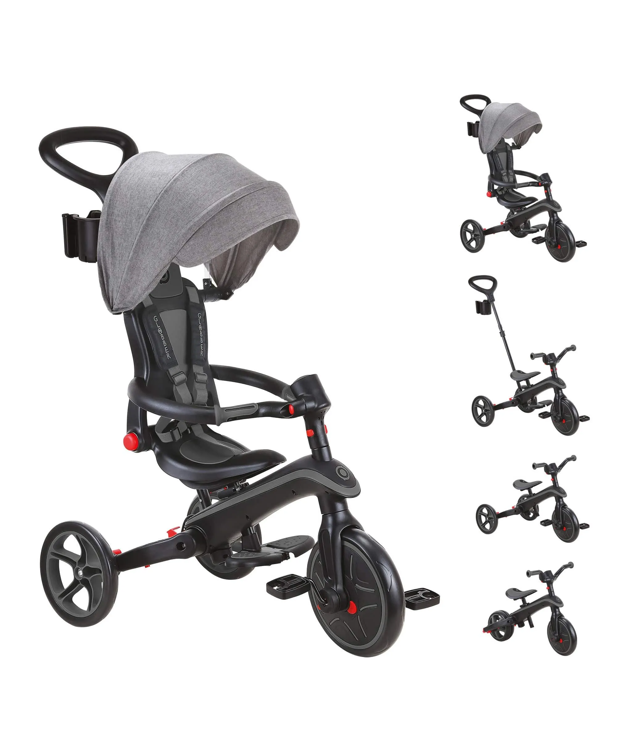 Globber Explorer Trike Foldable 4 in 1 - Black