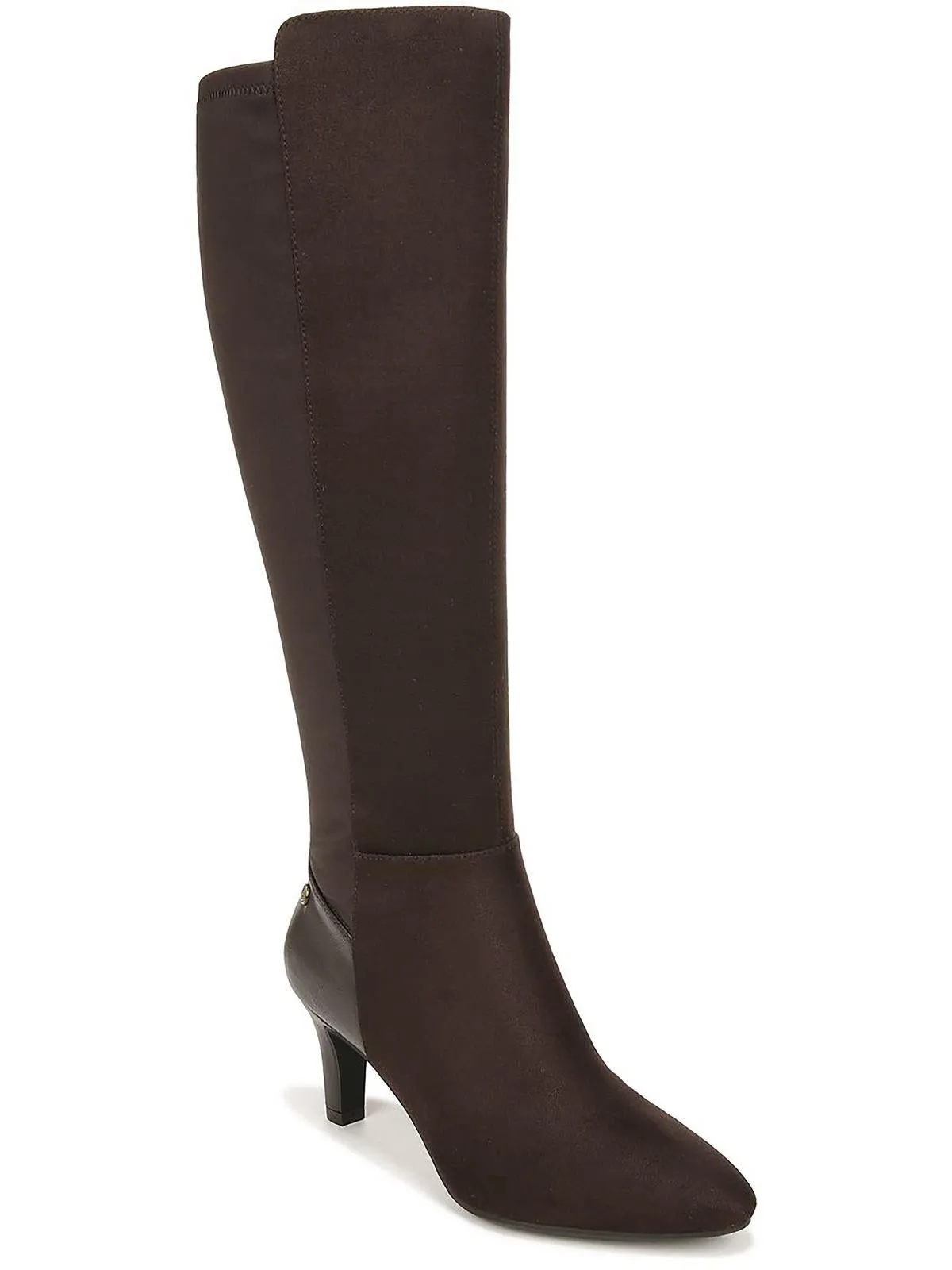 Gracie Womens Faux Suede Heels Knee-High Boots
