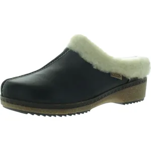 Grandma W0W Womens Faux Fur Lined Leather Clogs