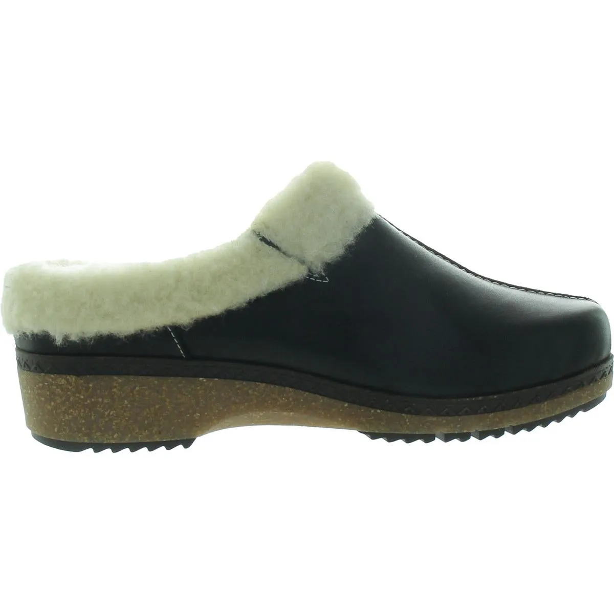 Grandma W0W Womens Faux Fur Lined Leather Clogs