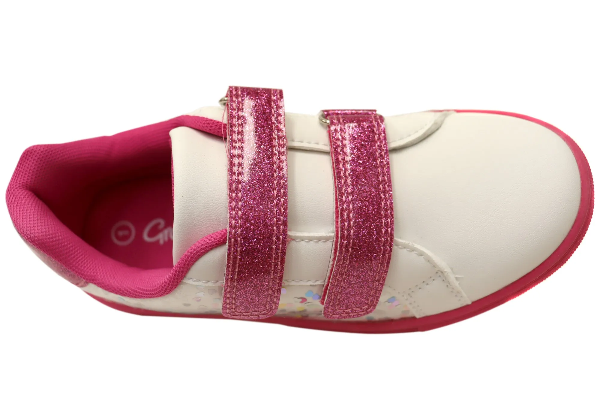 Grosby Glitz Kids Comfortable Adjustable Strap Girls Shoes Grosby Shoes