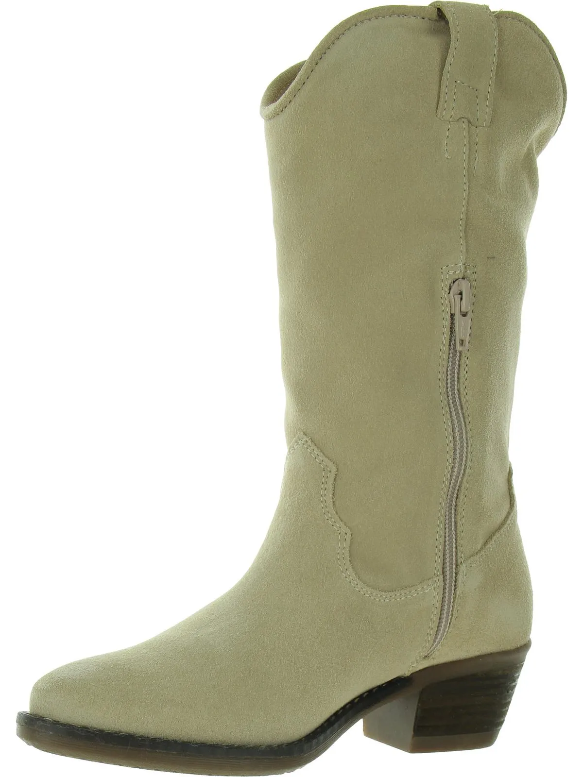 Hannah Womens Faux Suede Block Heel Cowboy, Western Boots