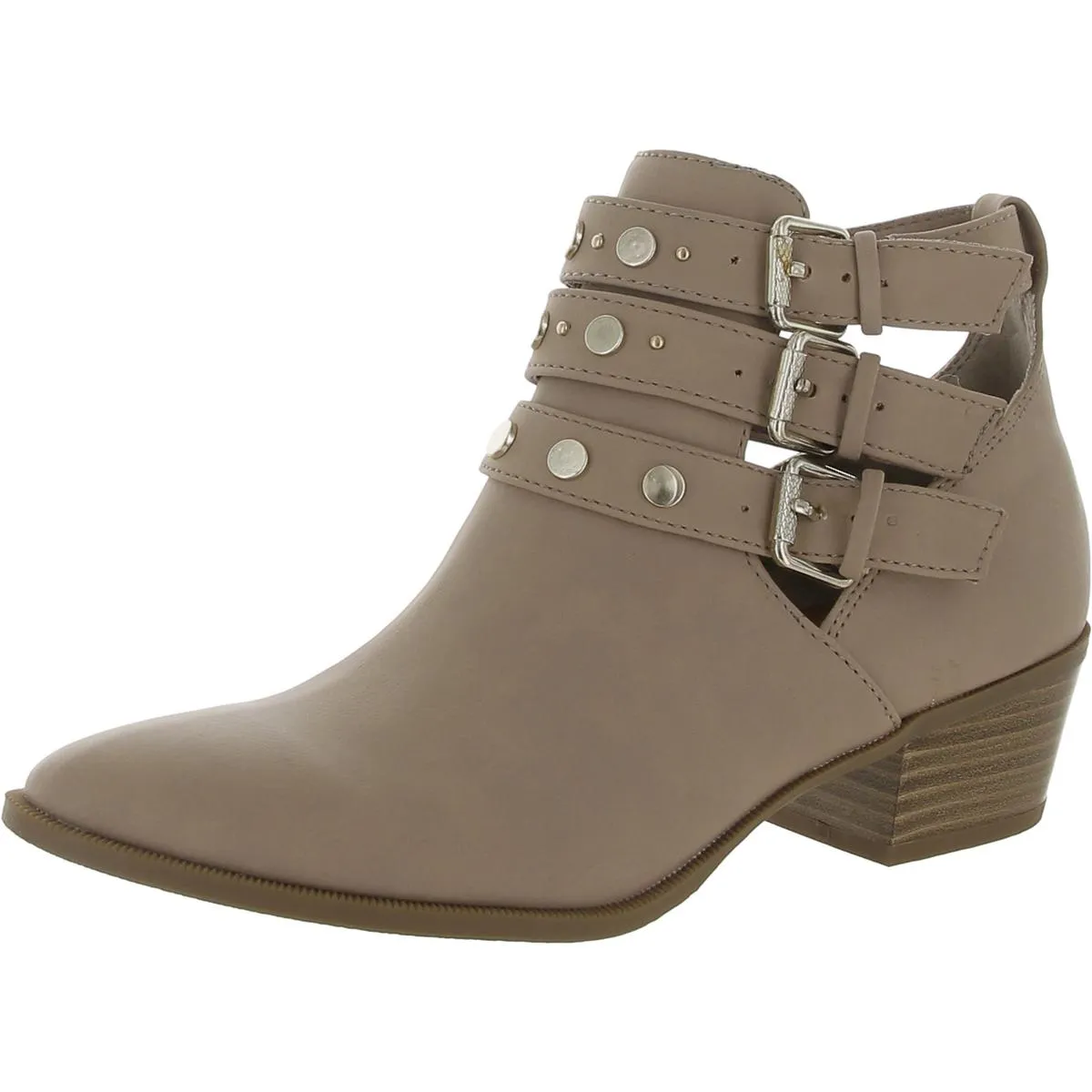 Henna Womens Faux Leather Studded Ankle Boots