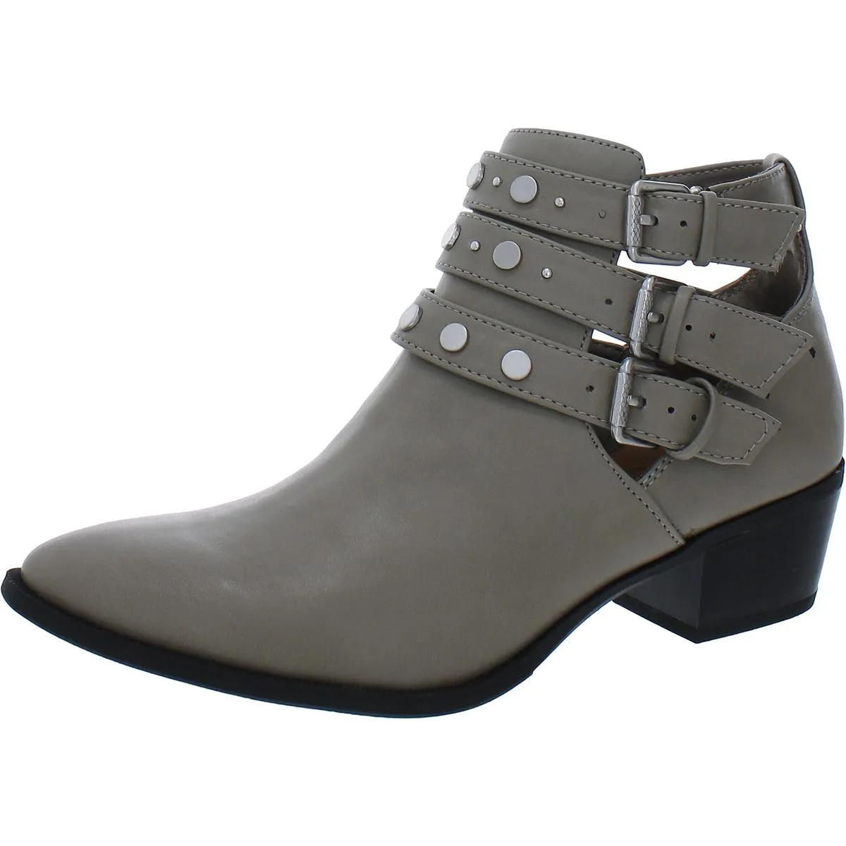 Henna Womens Faux Leather Studded Ankle Boots