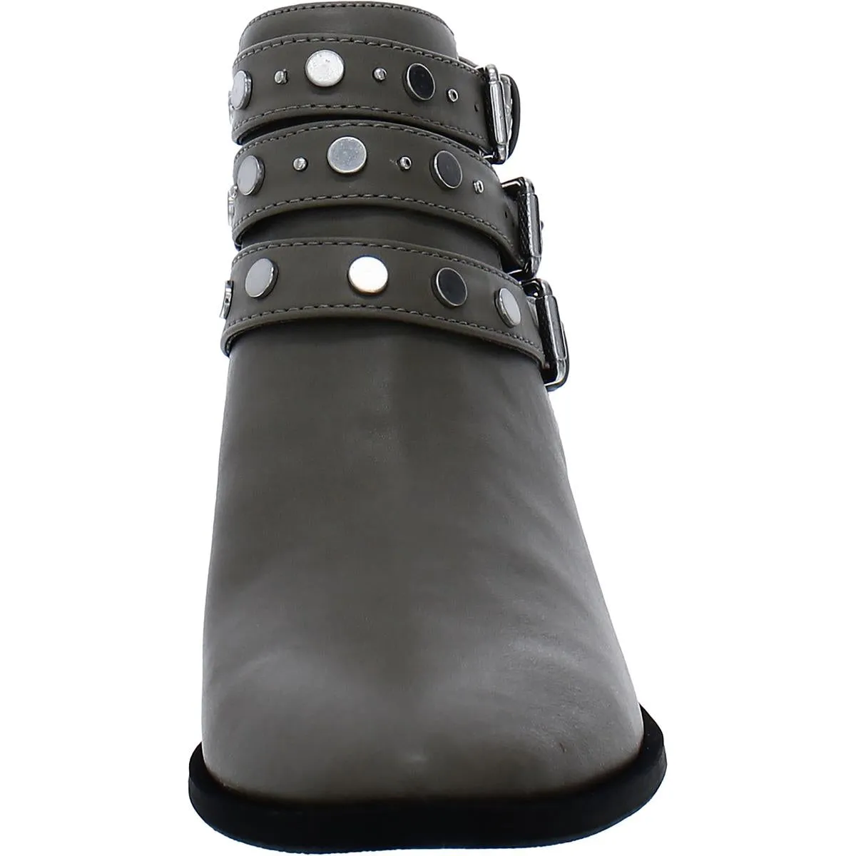 Henna Womens Faux Leather Studded Ankle Boots