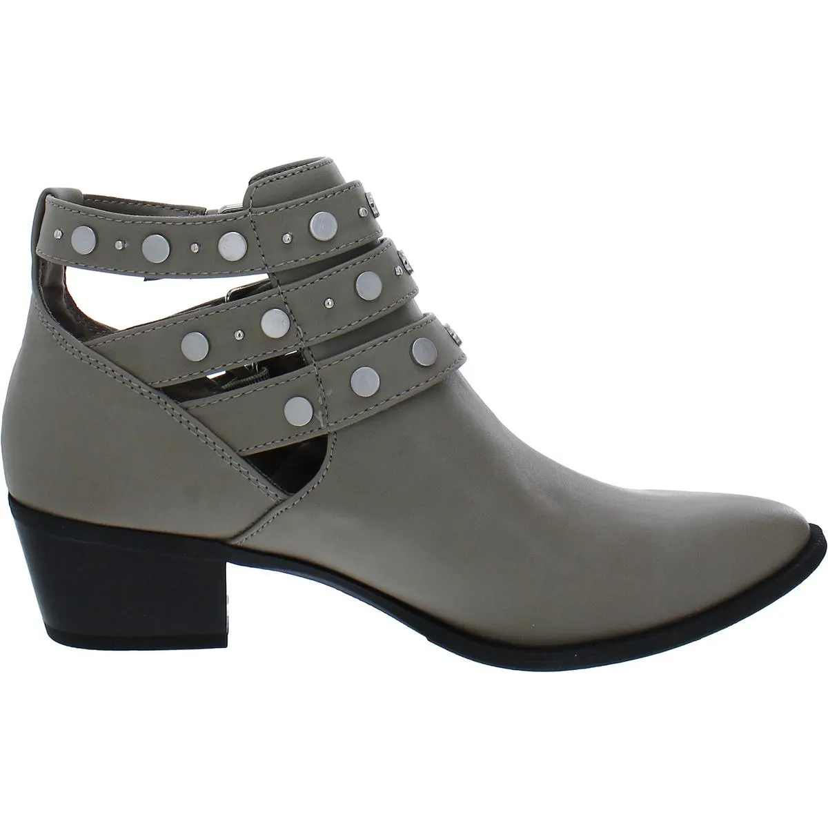 Henna Womens Faux Leather Studded Ankle Boots