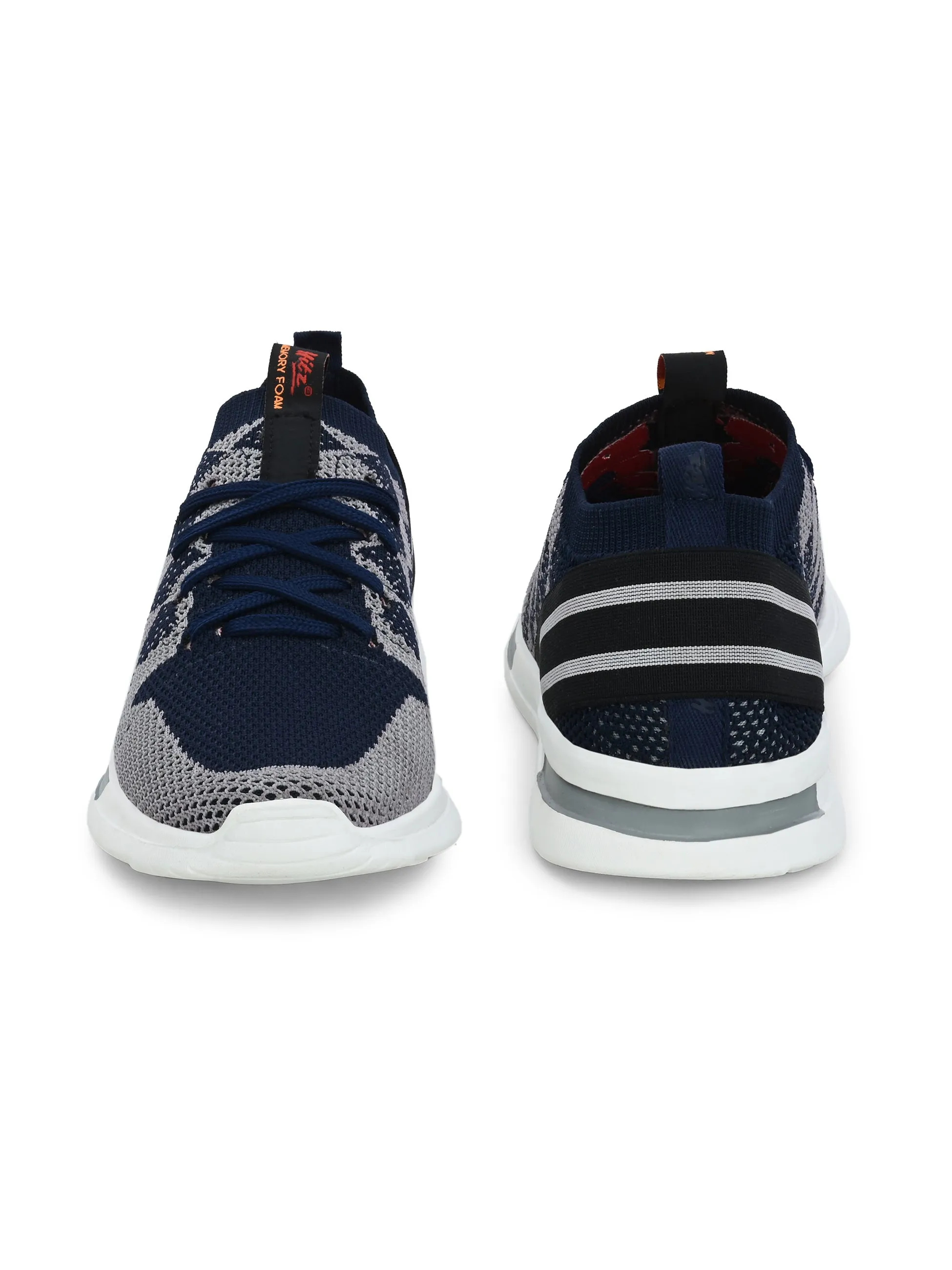 HITZ211 Men's Blue Leather Casual Lace-Up Shoes