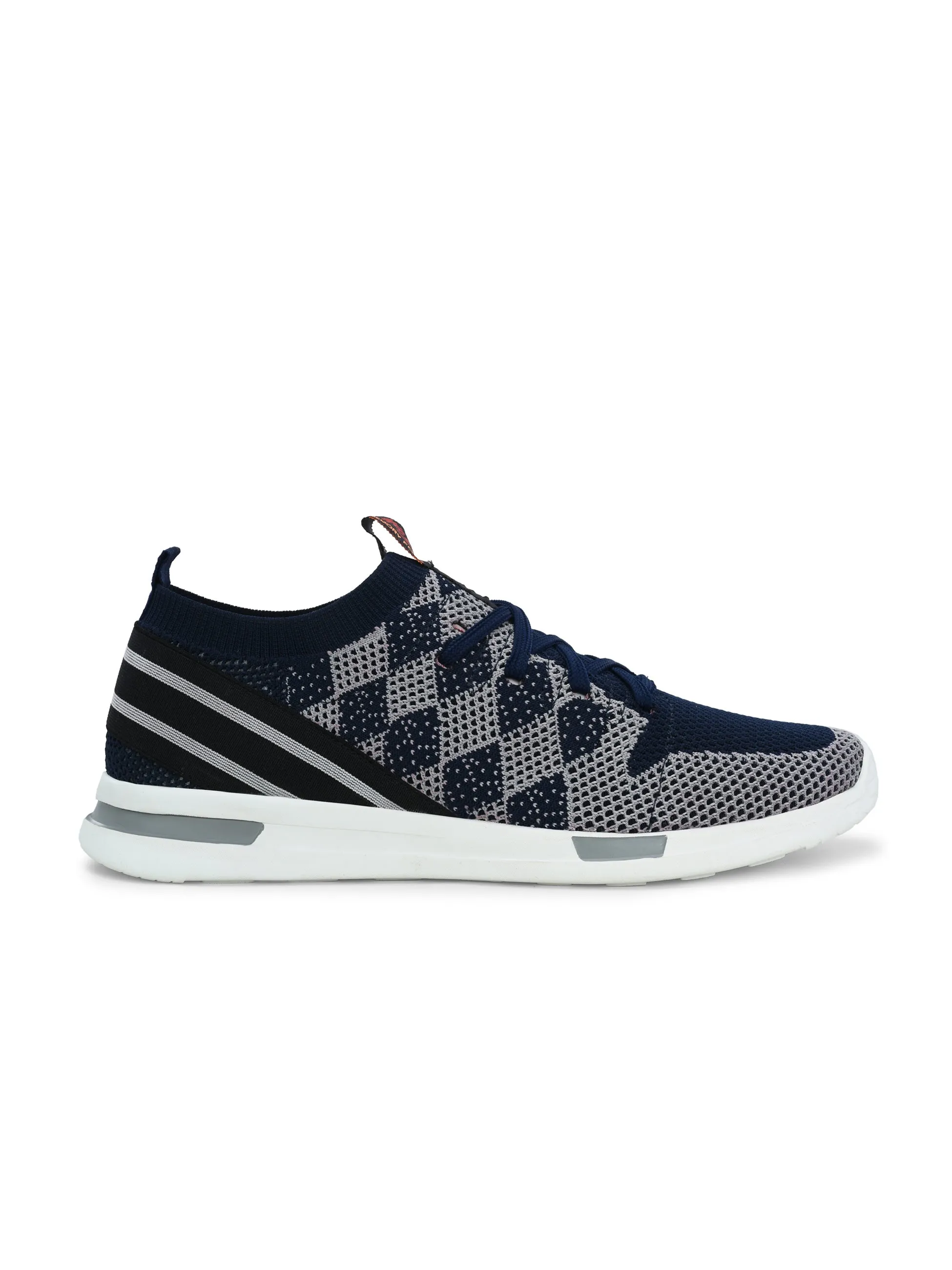 HITZ211 Men's Blue Leather Casual Lace-Up Shoes