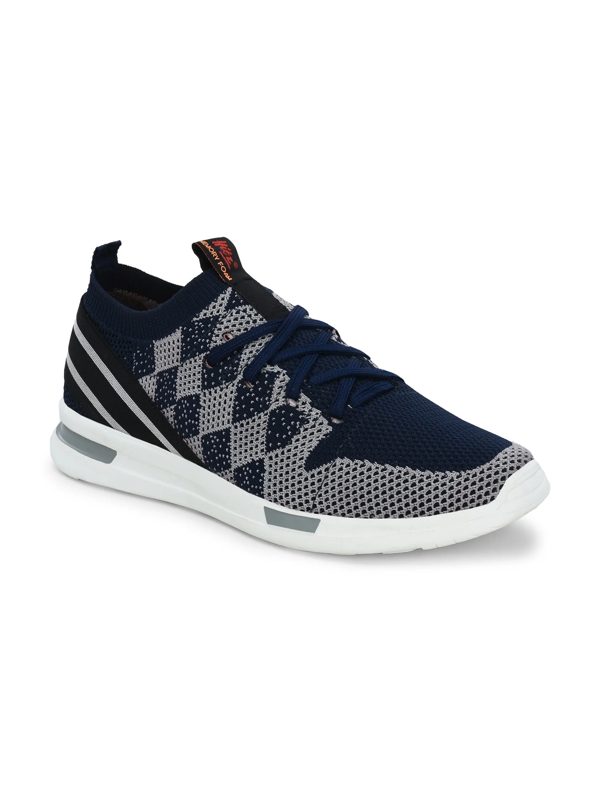 HITZ211 Men's Blue Leather Casual Lace-Up Shoes