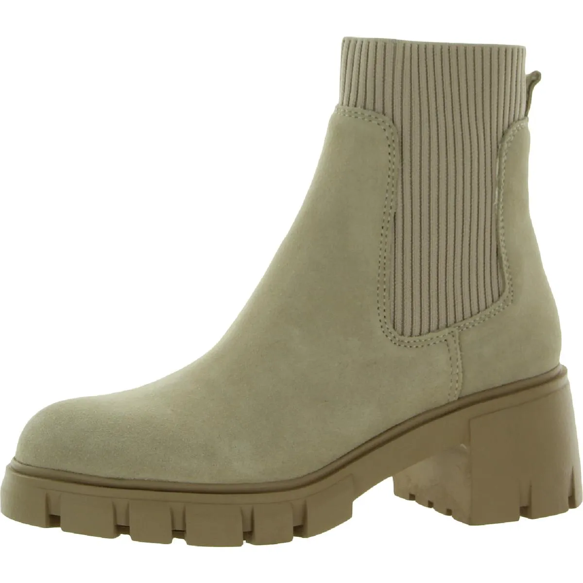 Hutch Womens Suede Lugged Sole Chelsea Boots