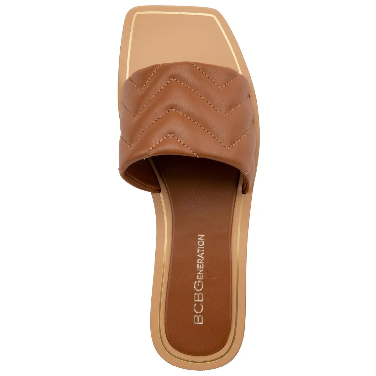 Ibana Womens Quilted Square Toe Slide Sandals