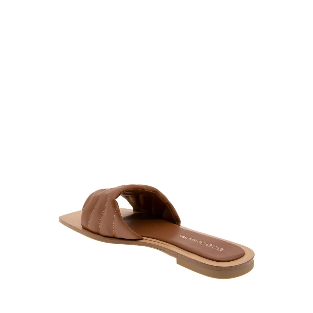 Ibana Womens Quilted Square Toe Slide Sandals