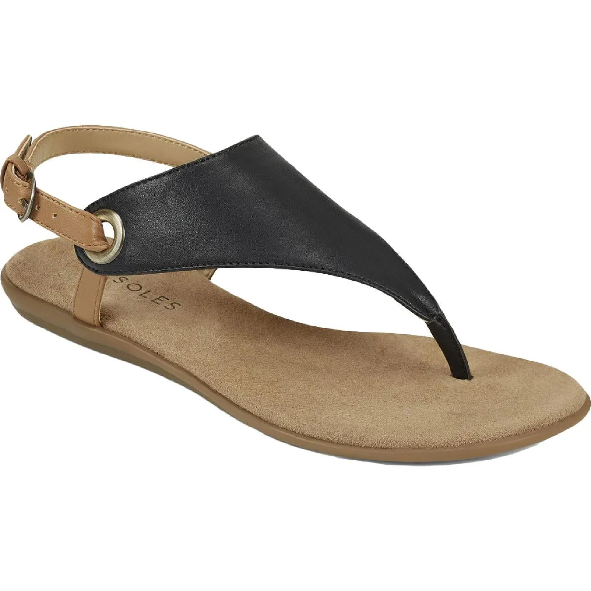 In Conchlusion Womens Grommet T-Strap Slingback Sandals