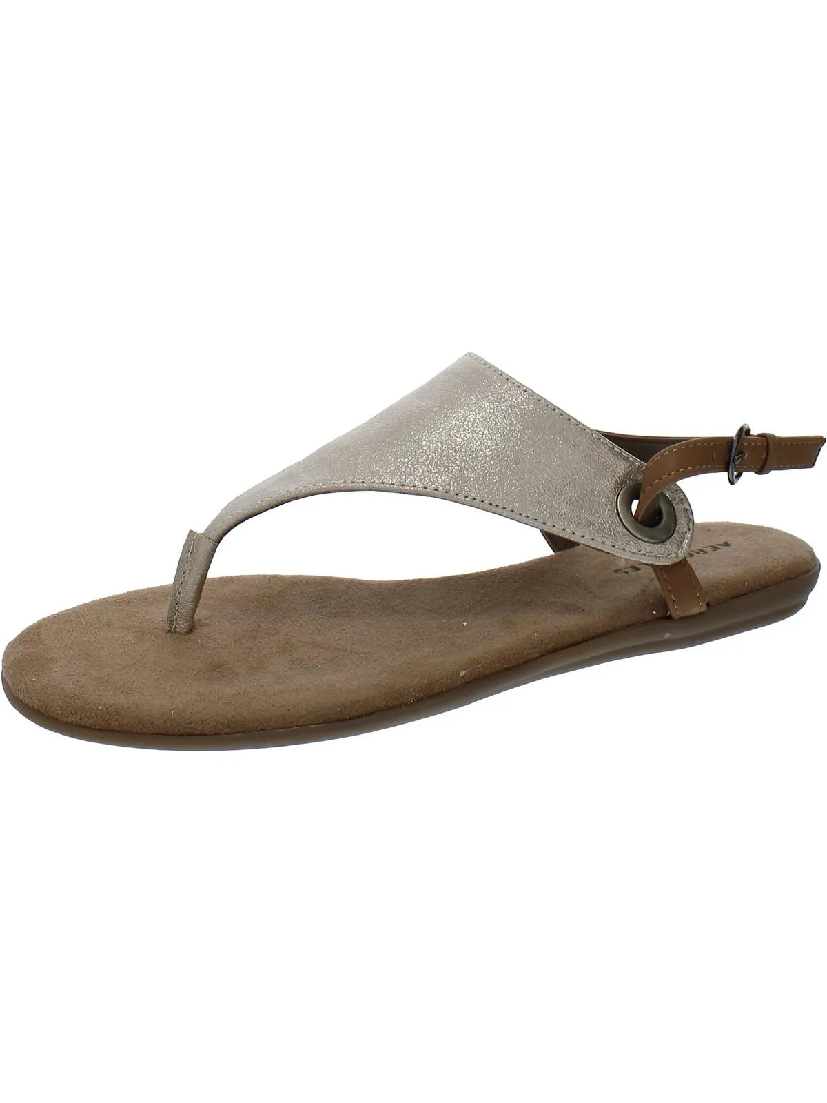 In Conchlusion Womens Grommet T-Strap Slingback Sandals