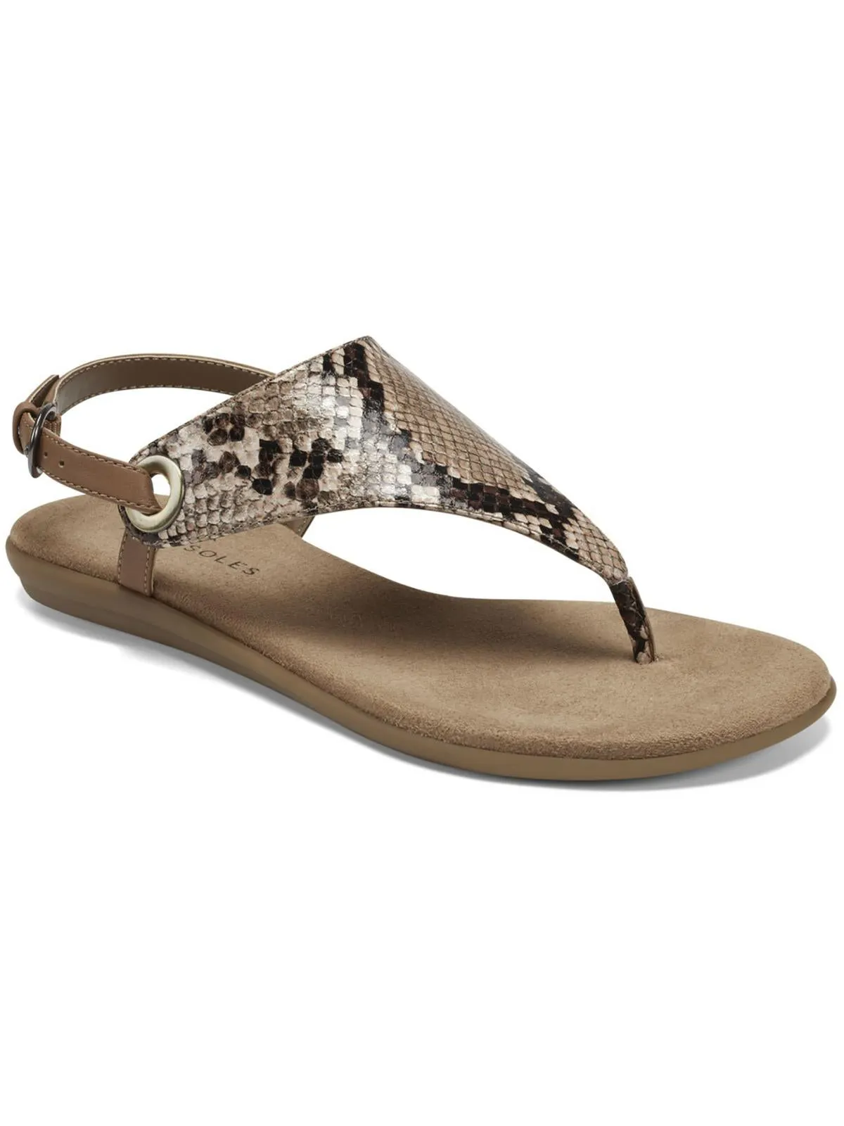 In Conchlusion Womens Grommet T-Strap Slingback Sandals