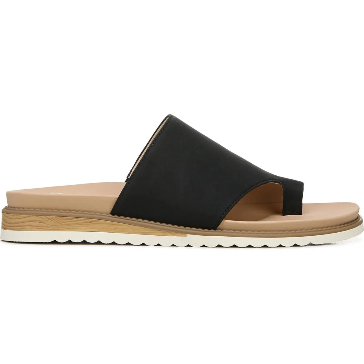 Island Peace Womens Faux Leather Toe Loop Slide Sandals