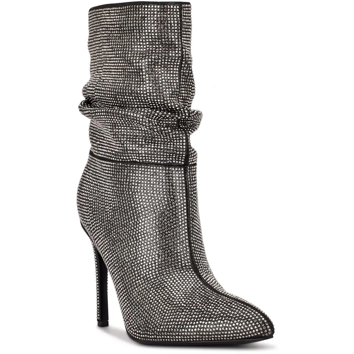 Jenn 2 Womens Rhinestone Pointed Toe Ankle Boots