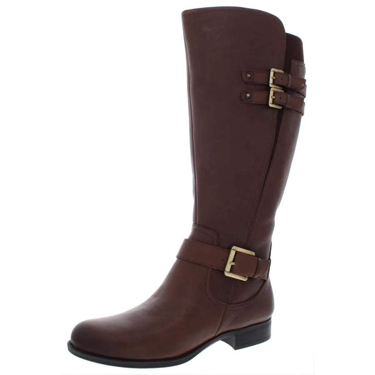 Jessie Womens Leather Wide Calf Riding Boots